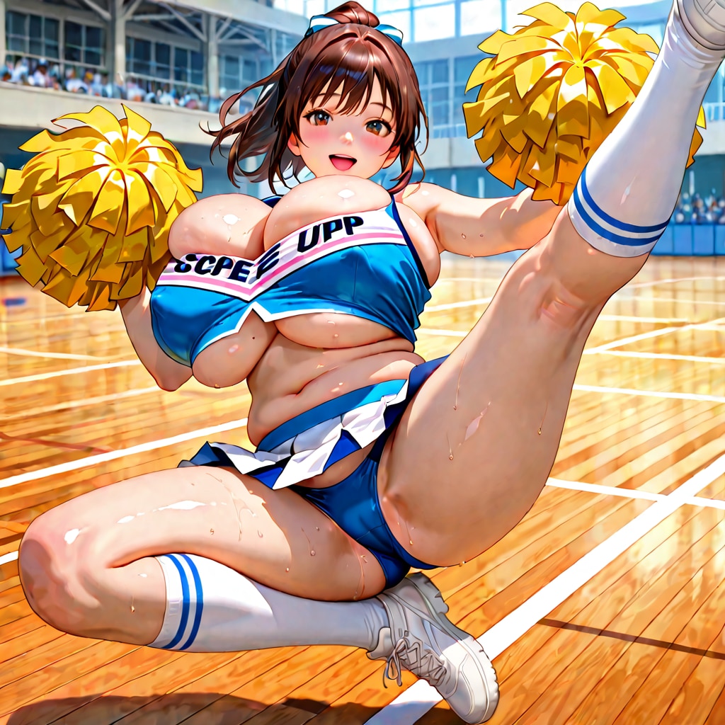 二次元だからこそ許されるむちむちエロティックチアガール！