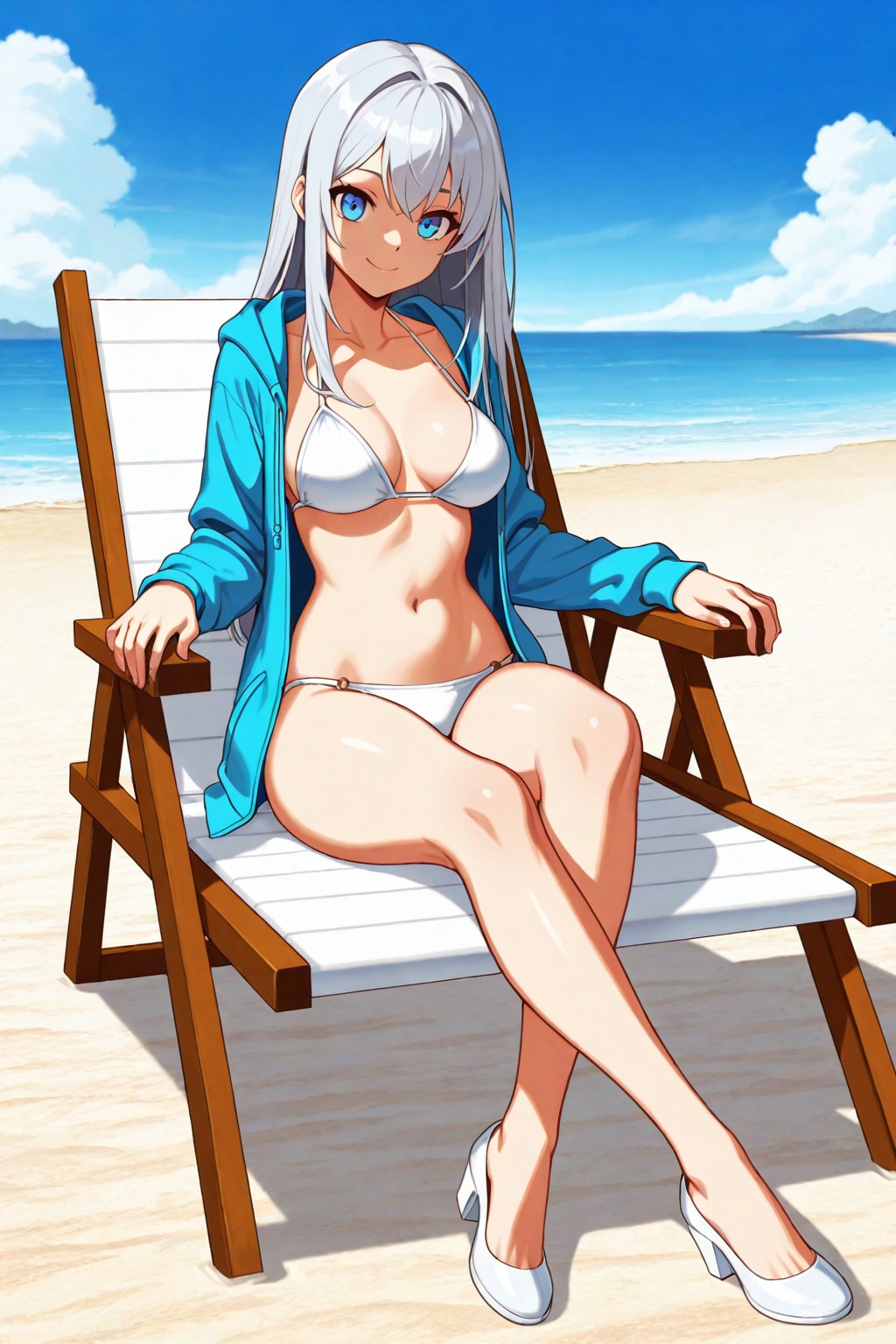 ビーチでくつろぐLILYちゃん