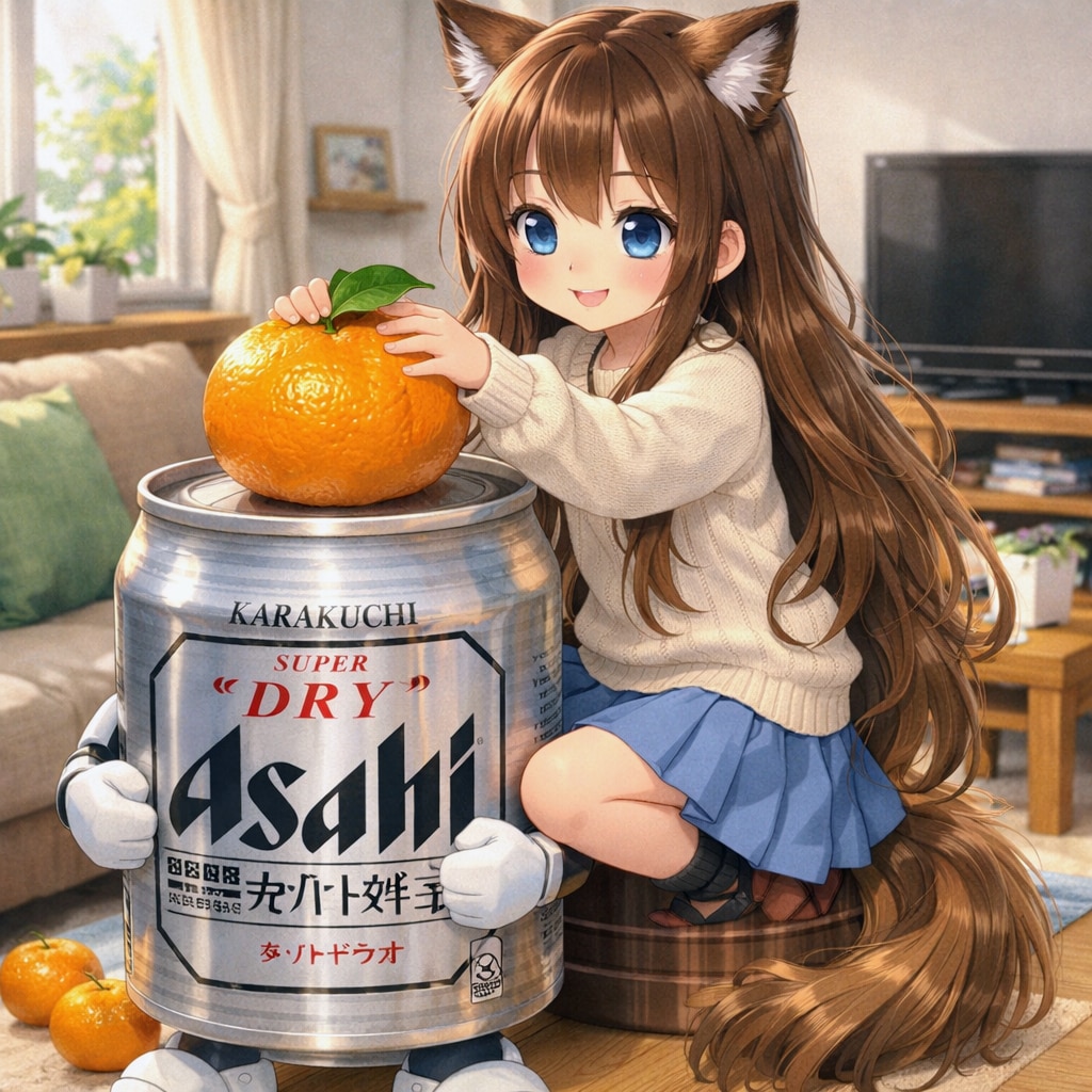 アルミ缶の上にあるミカン | の人気AIイラスト・グラビア