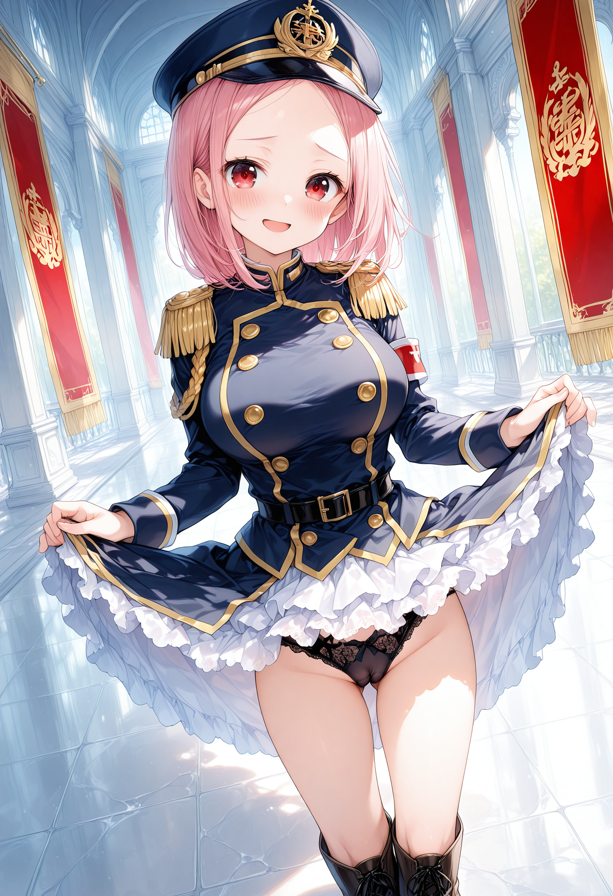 軍服パンチラ