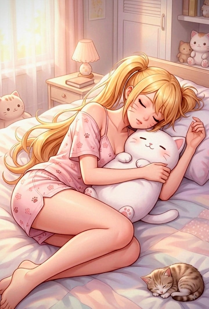 涼しい部屋で､ナル子のお昼寝😺