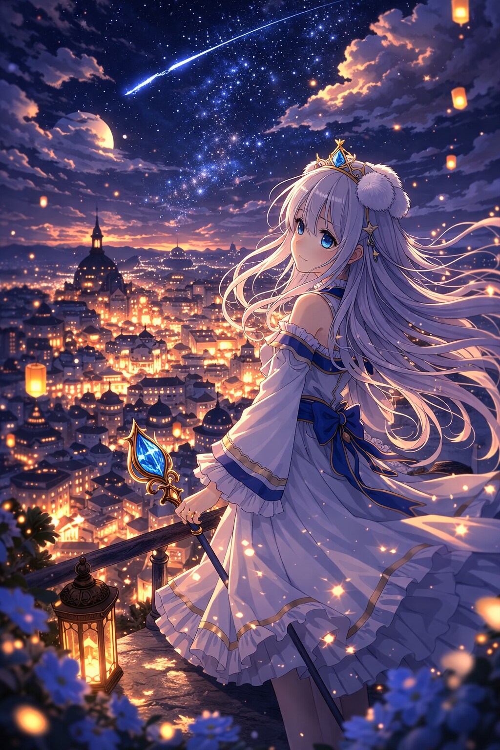 流れ星が落ちた夜、街を見守る魔法少女