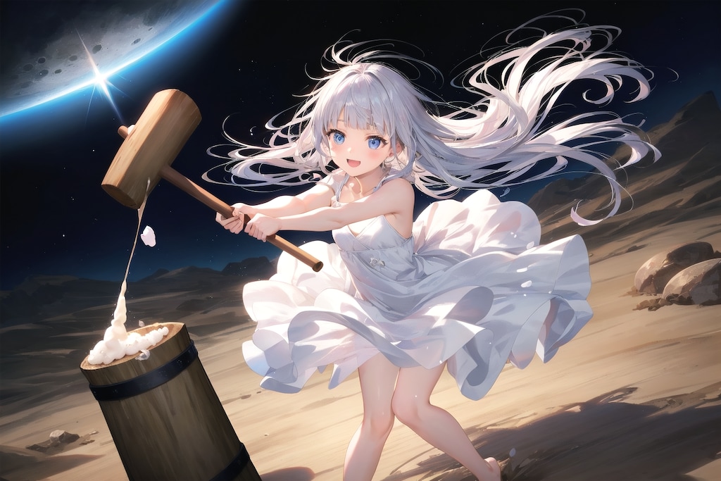 月面出張餅つき中！