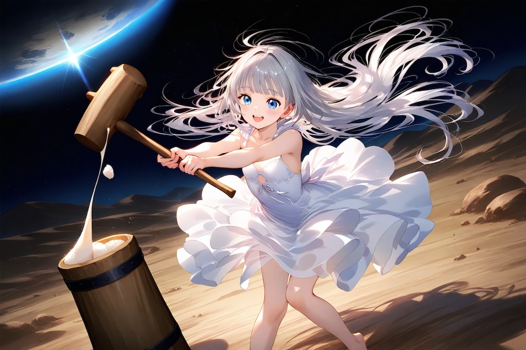 月面出張餅つき中！