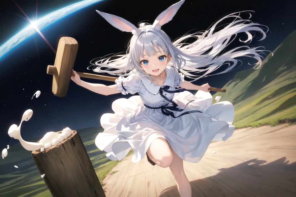 月面出張餅つき中！