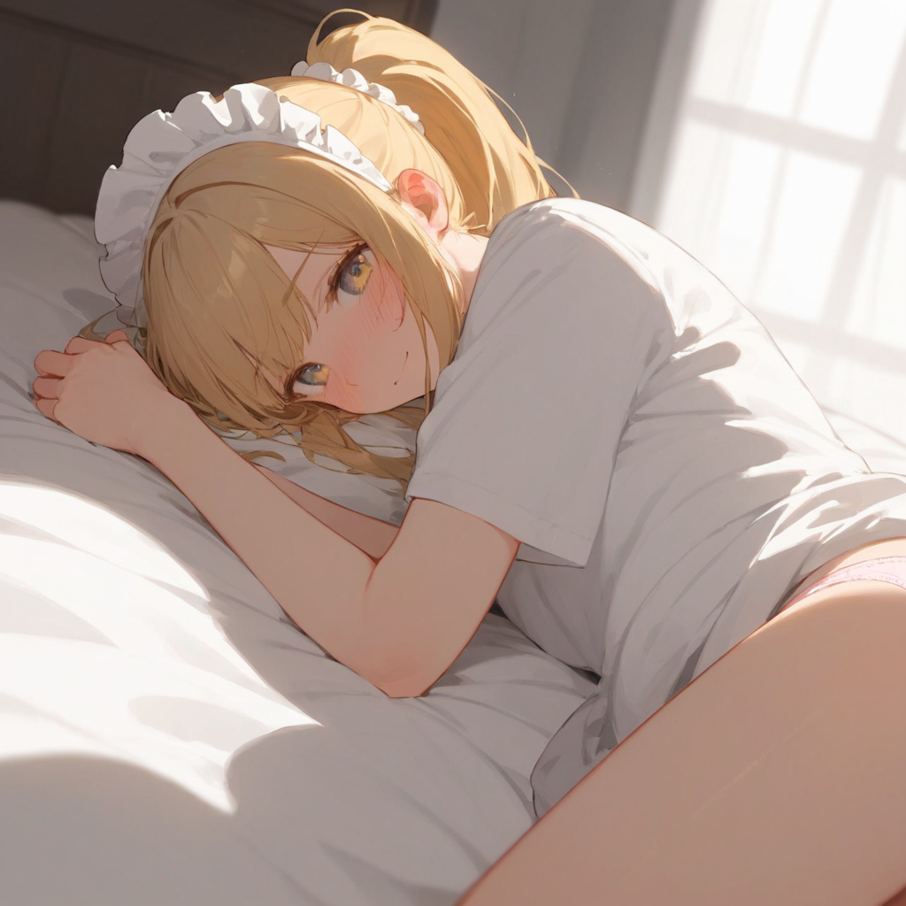 添い寝してくれるメイドさん