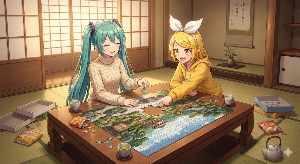 ジグソーパズルに凝っている ミクさん