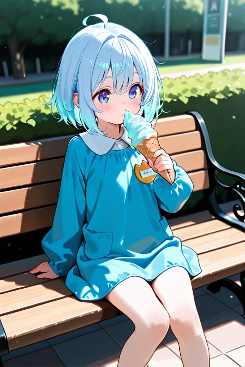 ちちぷいようちえんの青髪ちゃん