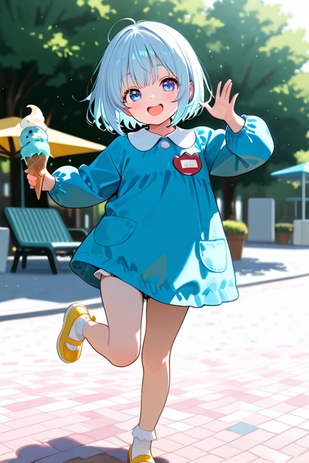 ちちぷいようちえんの青髪ちゃん