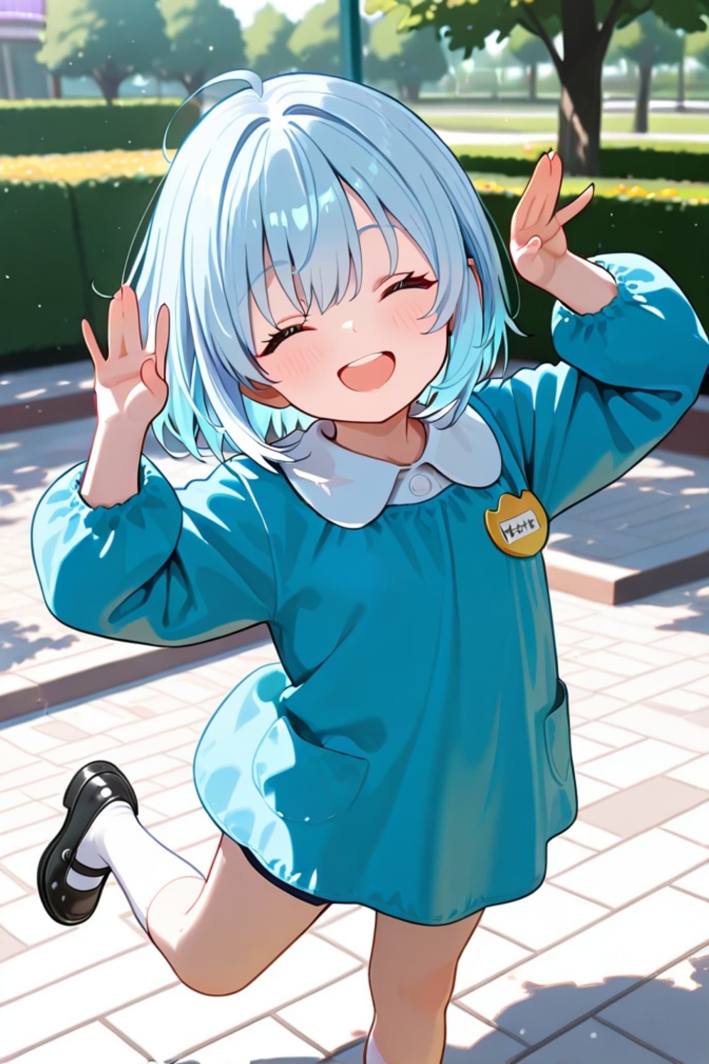 ちちぷいようちえんの青髪ちゃん | の人気AIイラスト・グラビア