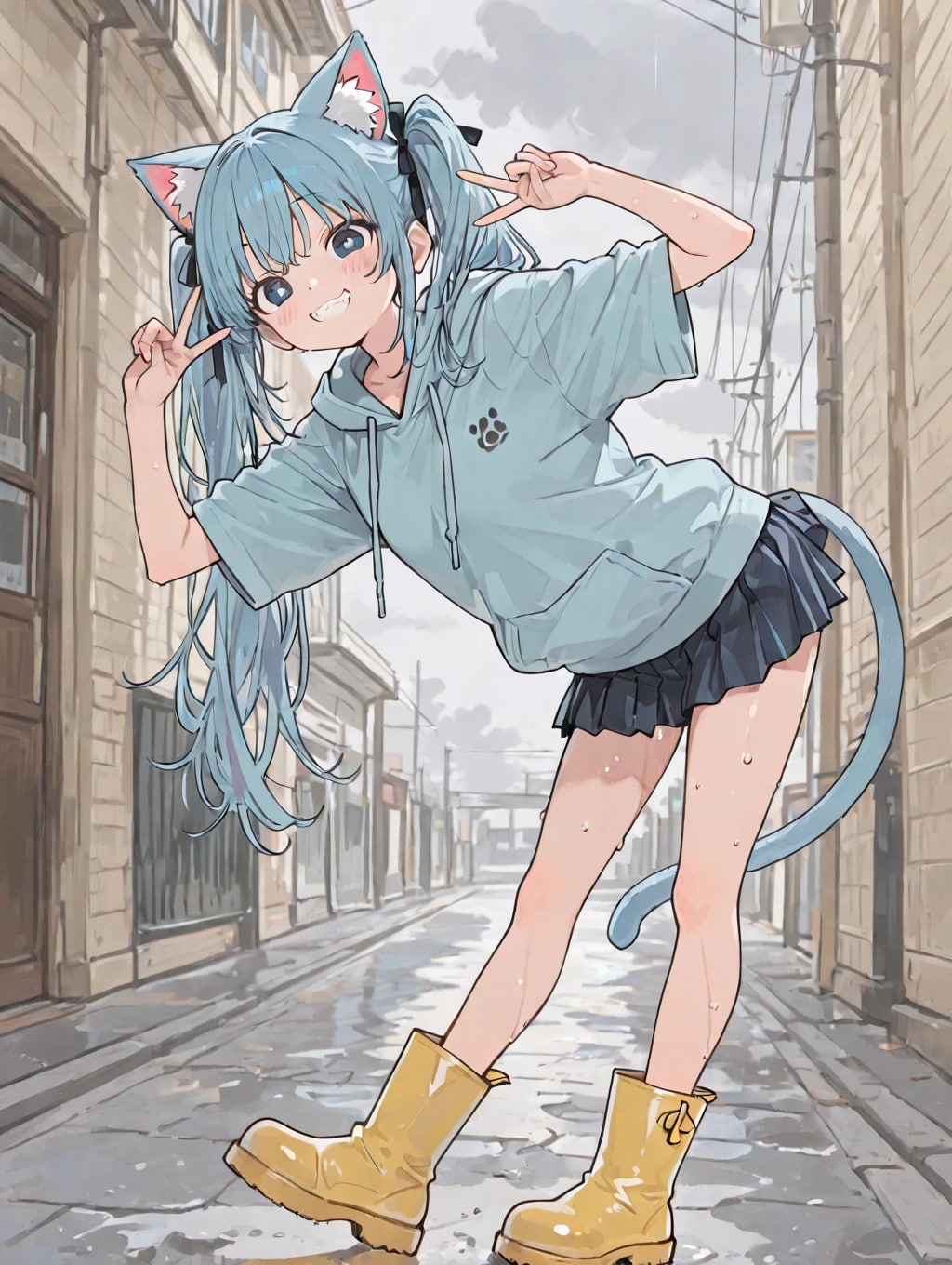 今日も元気にダブルピース！