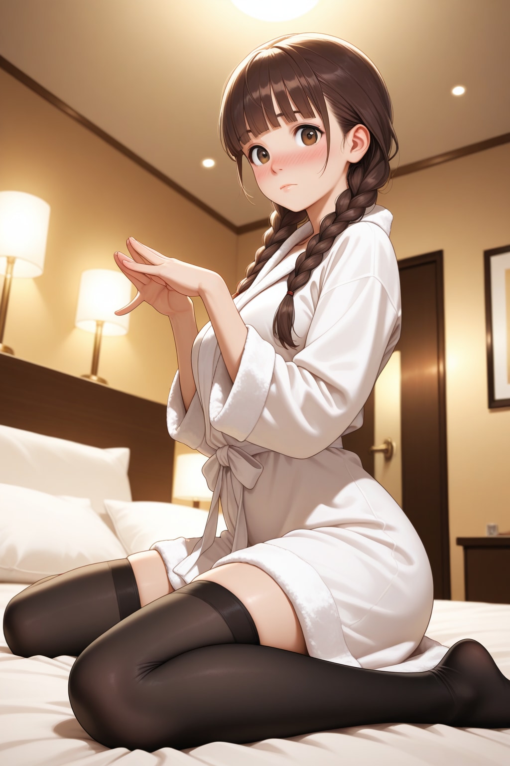 バスローブ姿の可愛いお姉さん♥