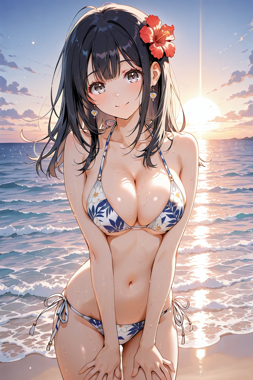 海で遊ぶビキニ美少女