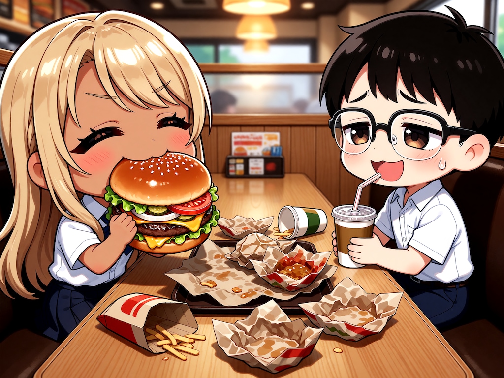 めっちゃ食う黒ギャル