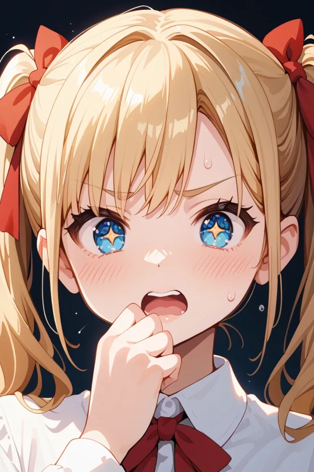「きゃあっ…！？」金髪ツインテJK莉奈のびっくり照れ顔♡ 瞳キラキラ🌟😳