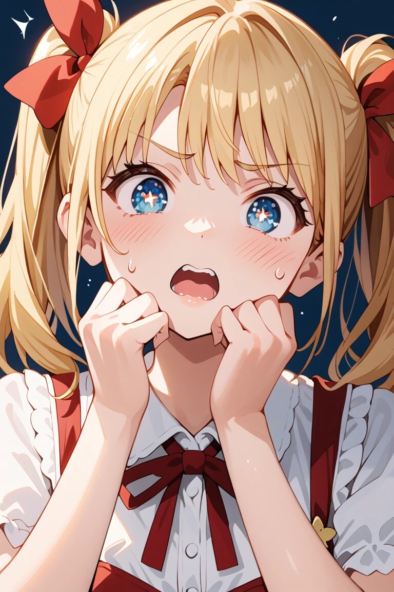 「きゃあっ…！？」金髪ツインテJK莉奈のびっくり照れ顔♡ 瞳キラキラ🌟😳