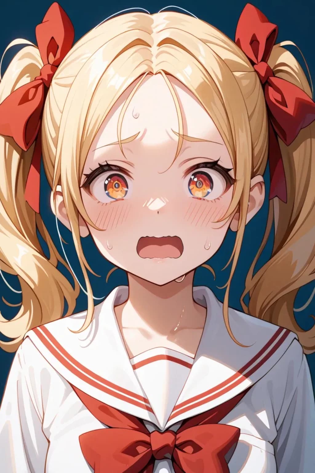 「きゃあっ…！？」金髪ツインテJK莉奈のびっくり照れ顔♡ 瞳キラキラ🌟😳