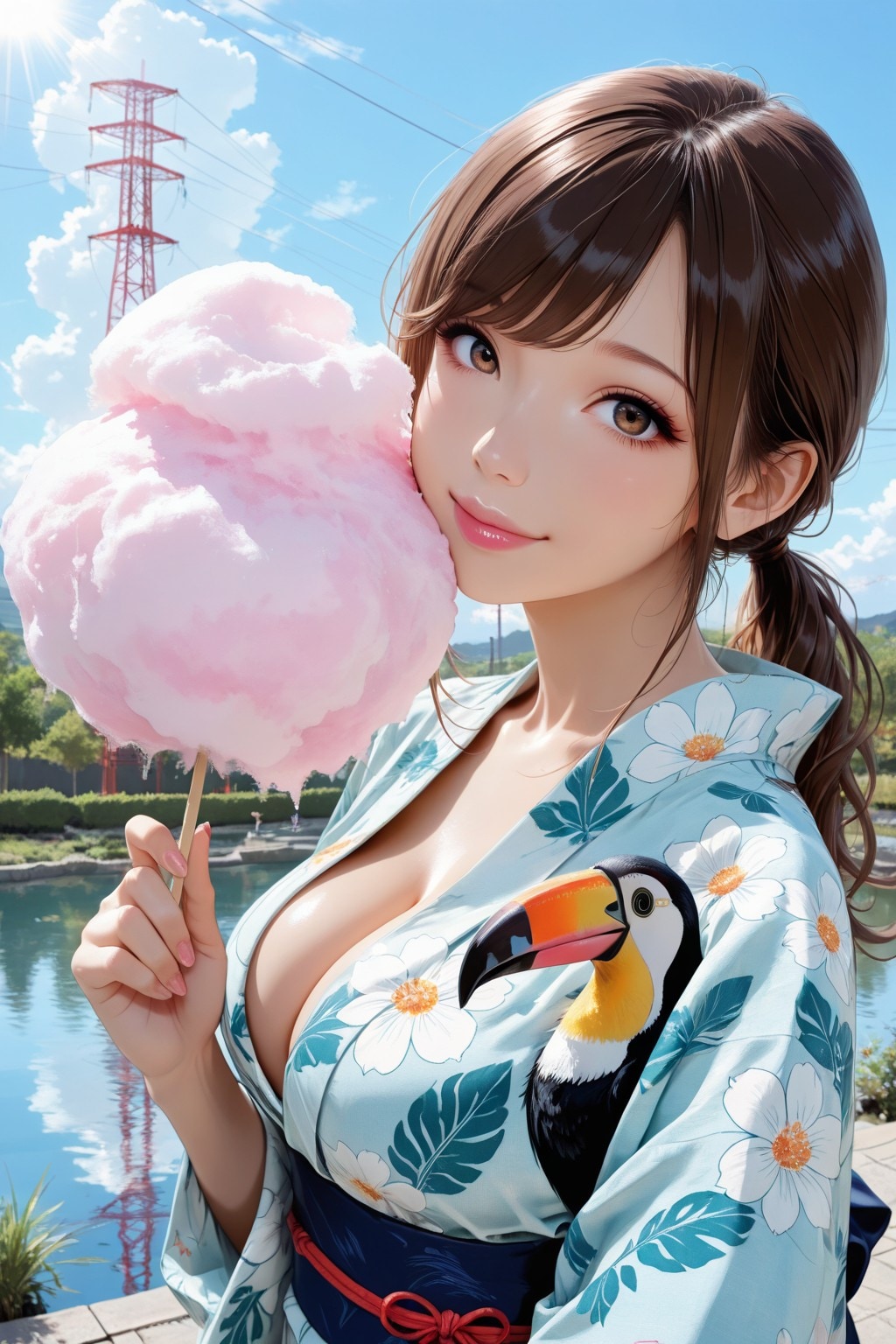 Beauty Gyaru（美人ギャル。「Thanks for dropping by♪」【浴衣（オオハシ・クレマチス）篇】）