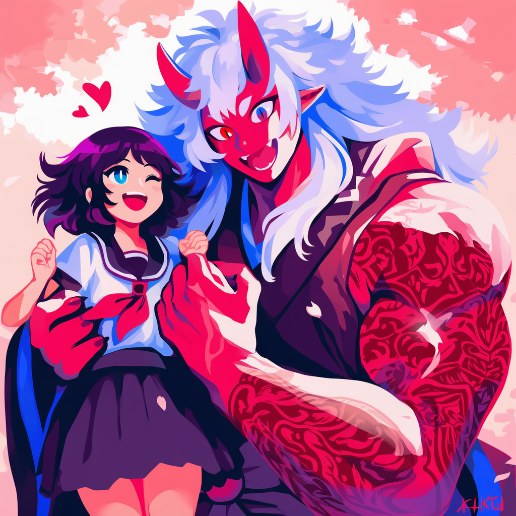 没作品集「イケ鬼さん　少女を守る/鬼と少女」