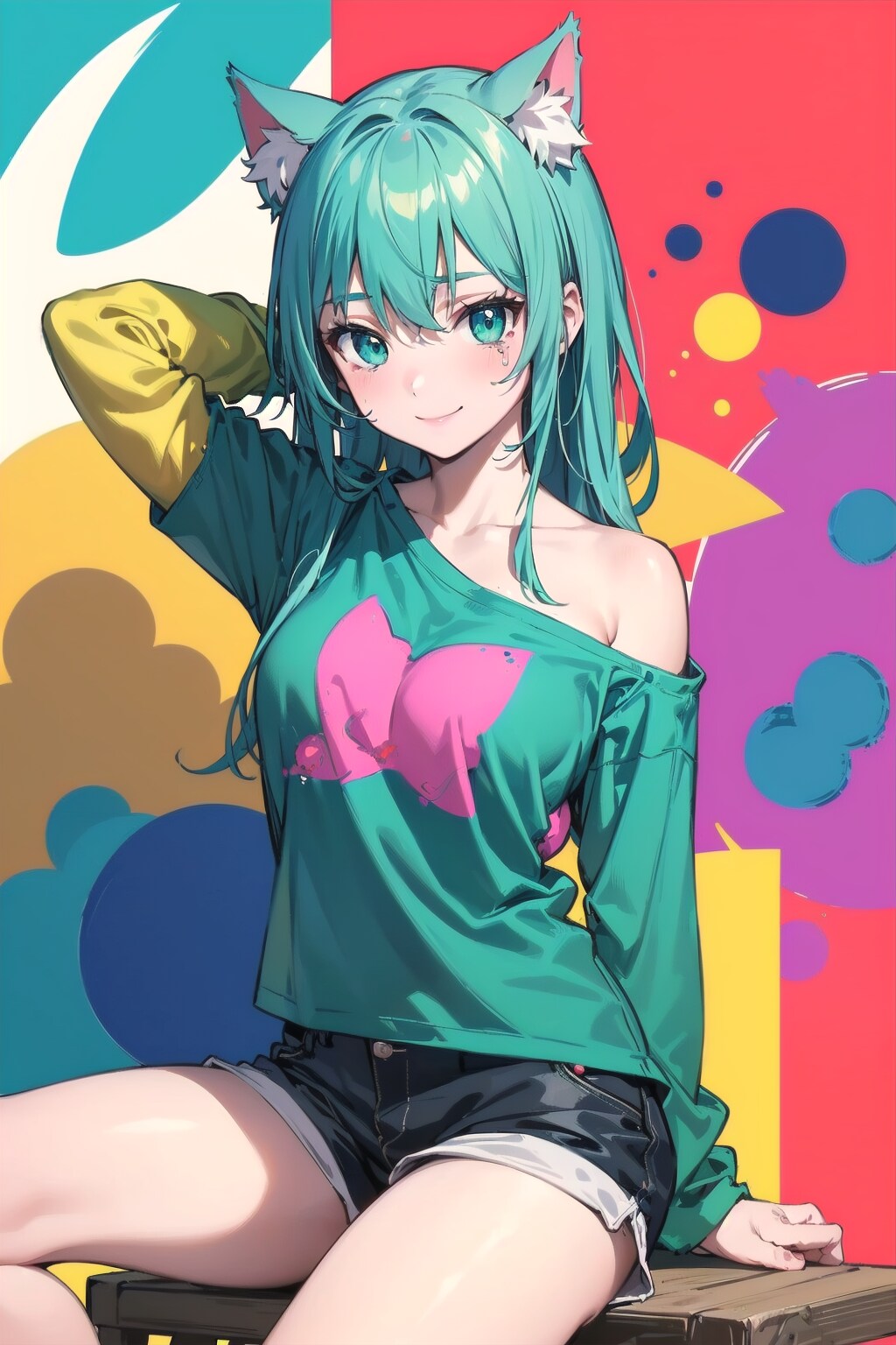 ポップアートなうちの子💚💛💙❤️