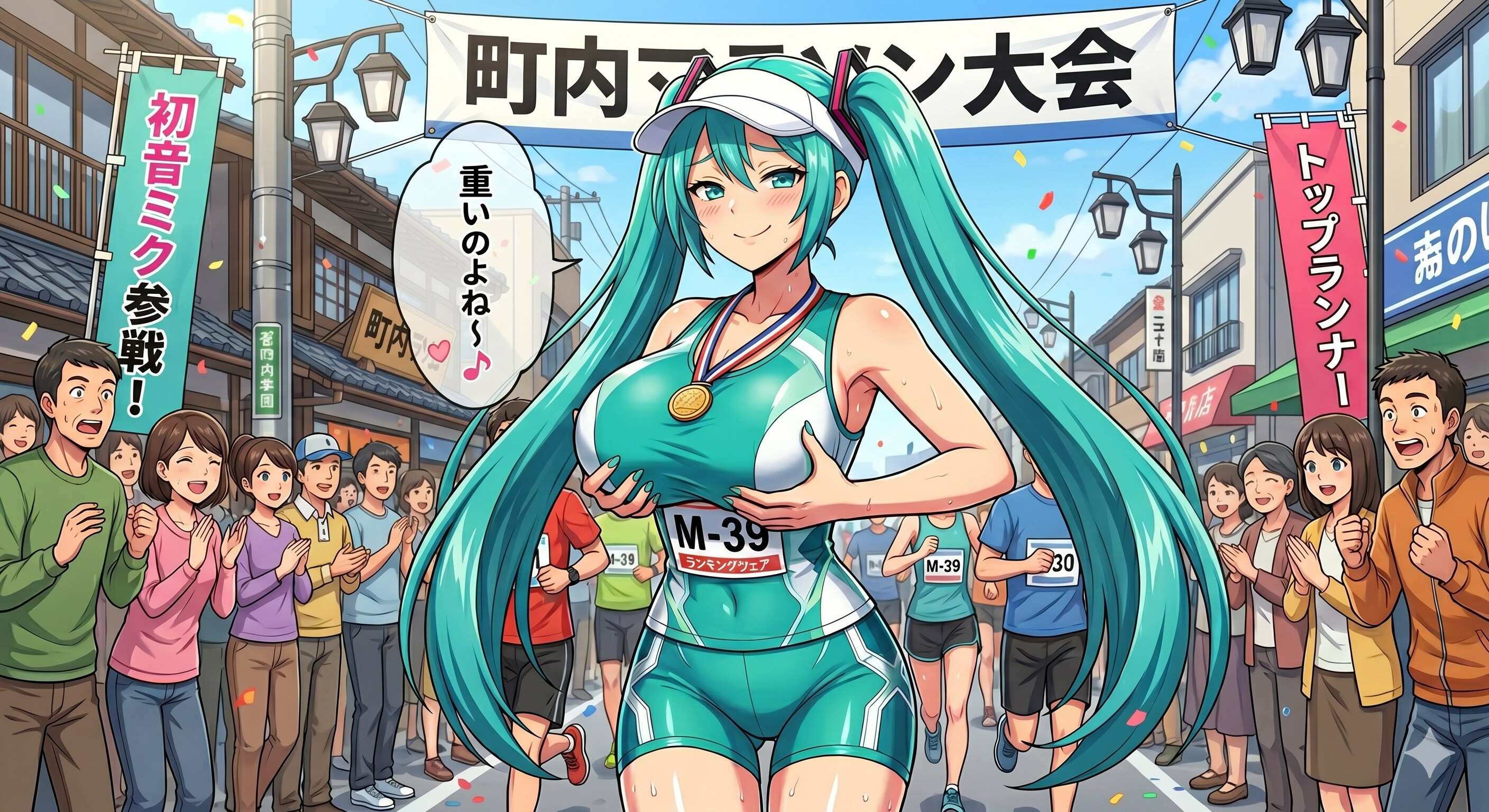 マラソン大会のパツパツ ミクさん