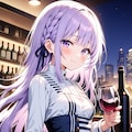 私印のワインだよー(※星莉奈ちゃんが飲んでるのはジュースです)[days AI] 2枚目