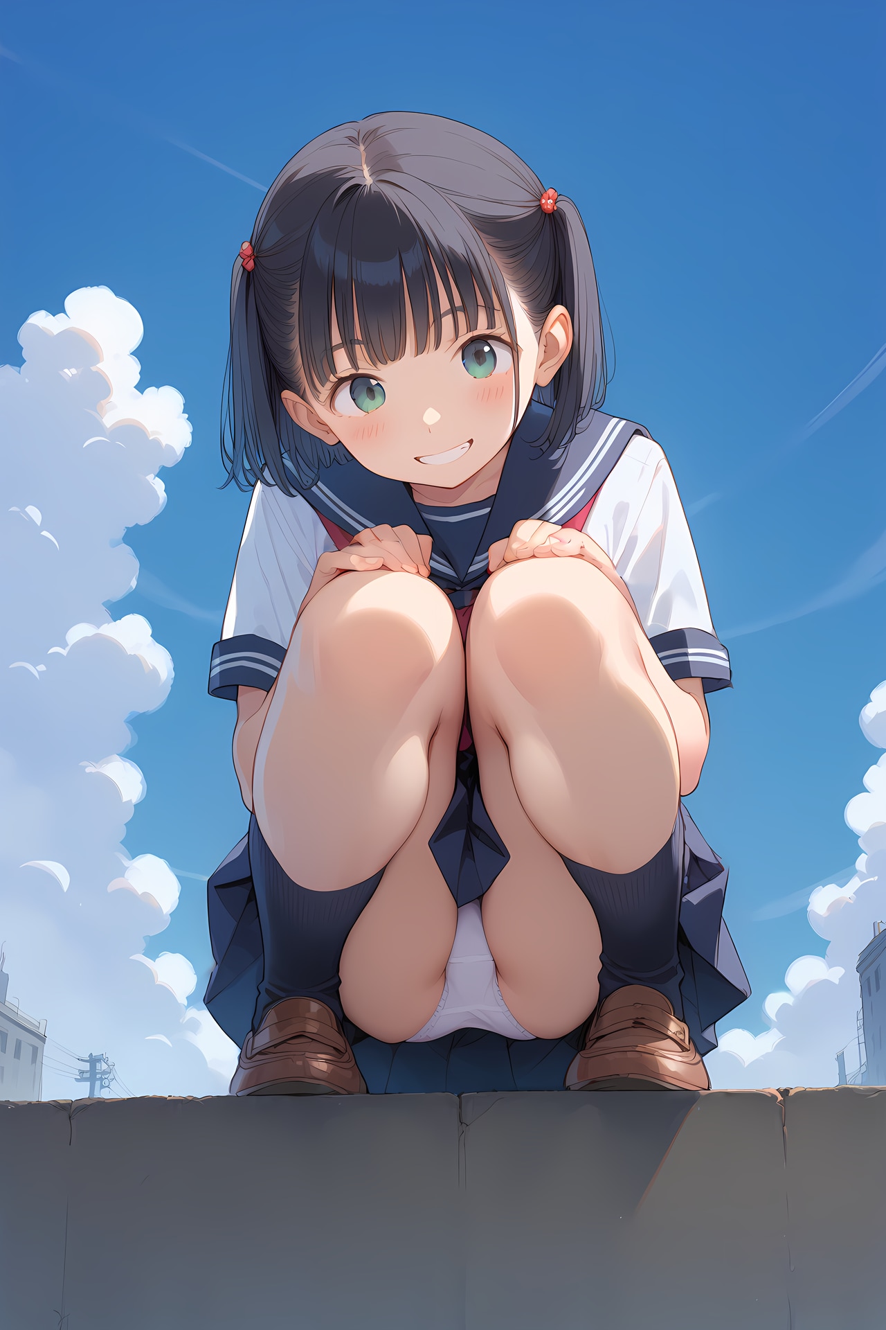 青い空、白い雲、そして白いパンツ