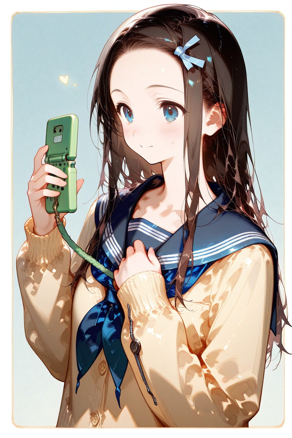 電話をかける女子高生