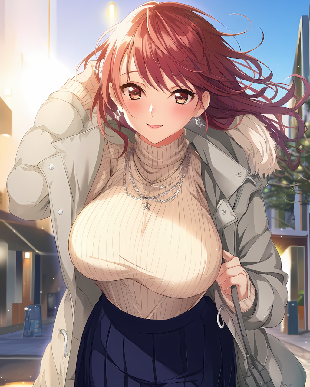 ❄️ライトグレーコート朝散策♡