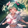 道路を走ってくる♡Lunaちゃん 2枚目