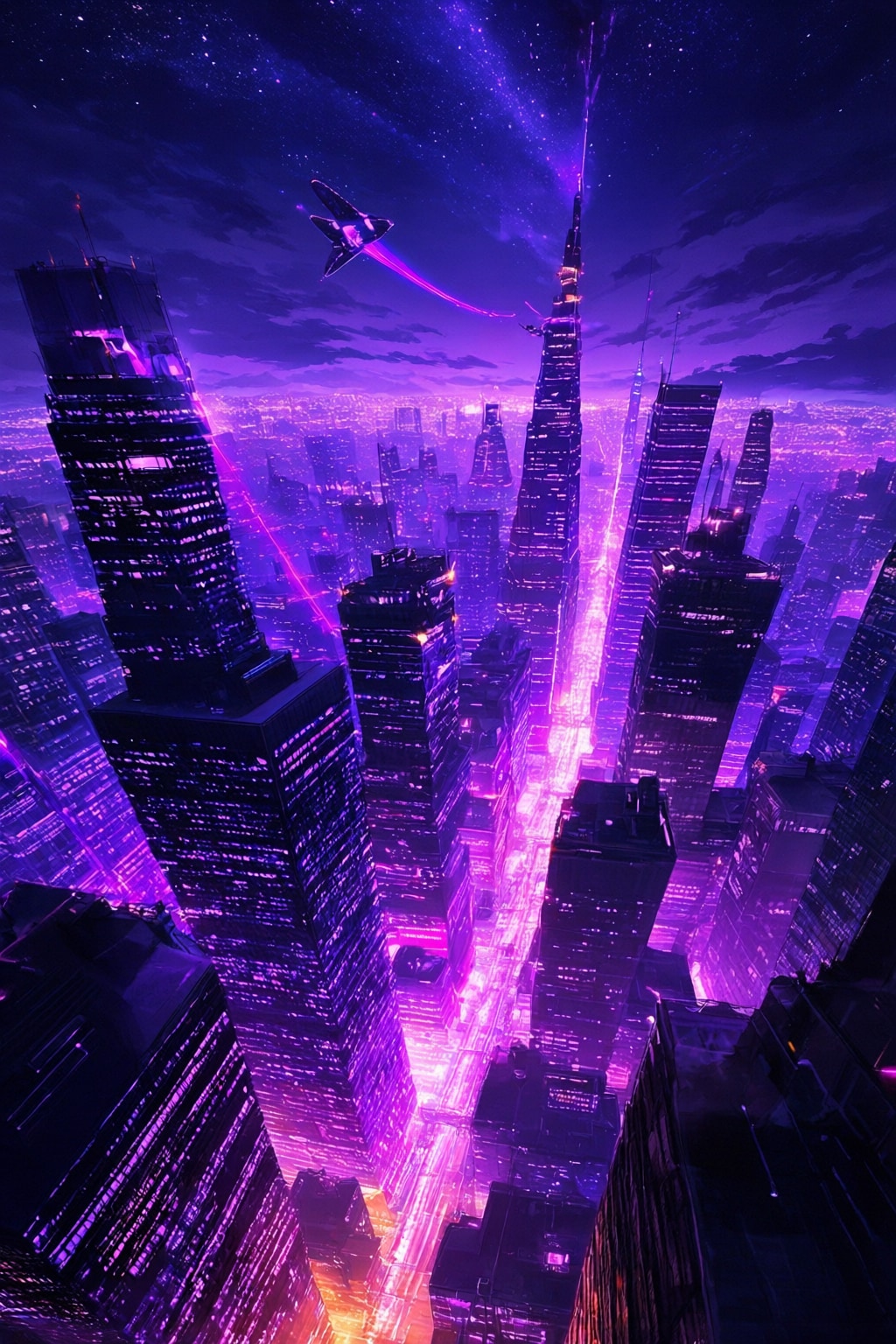 紫の光