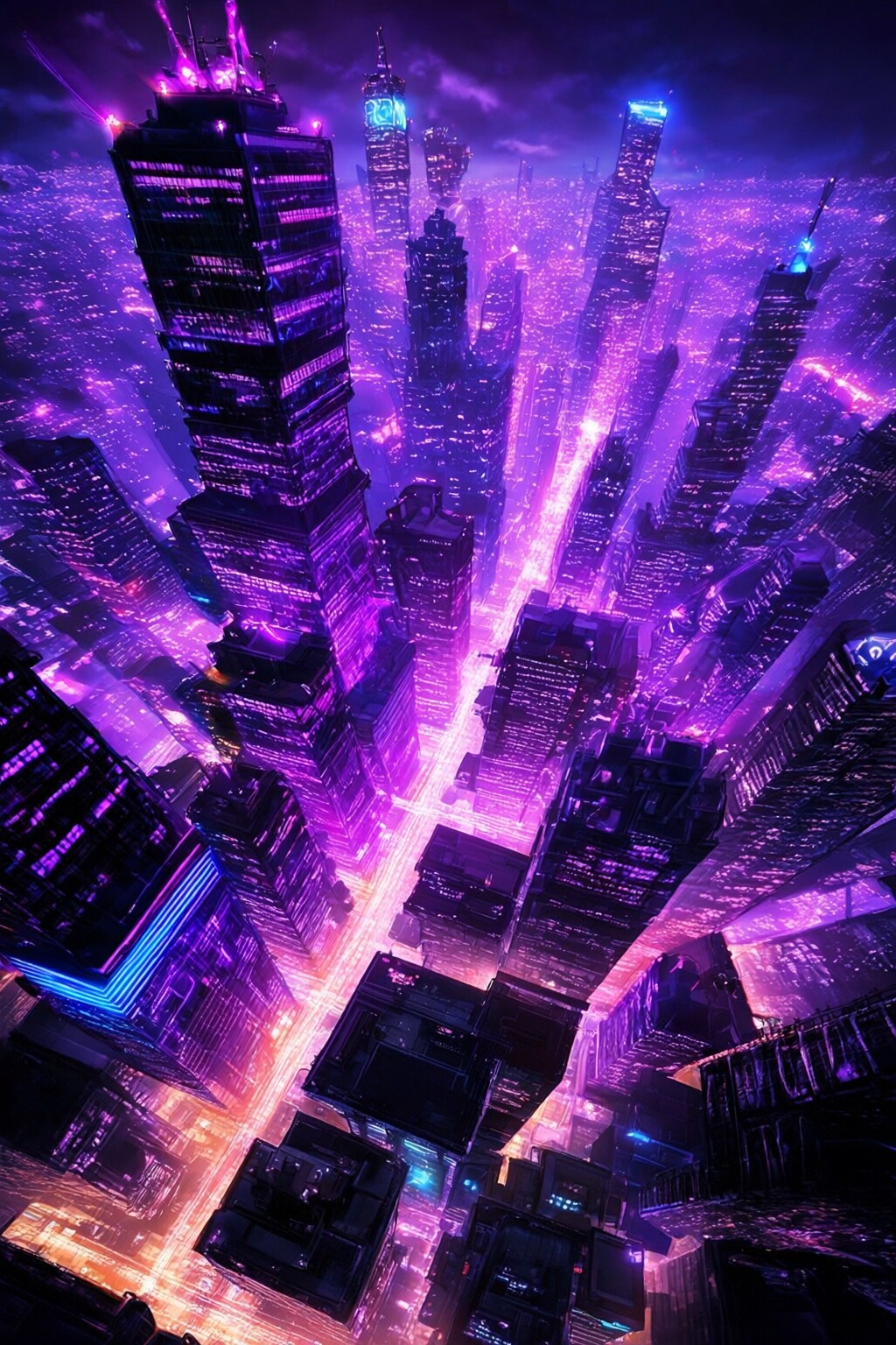 紫の光
