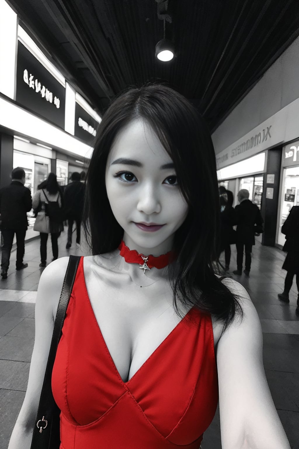 赤いドレスの熟女4