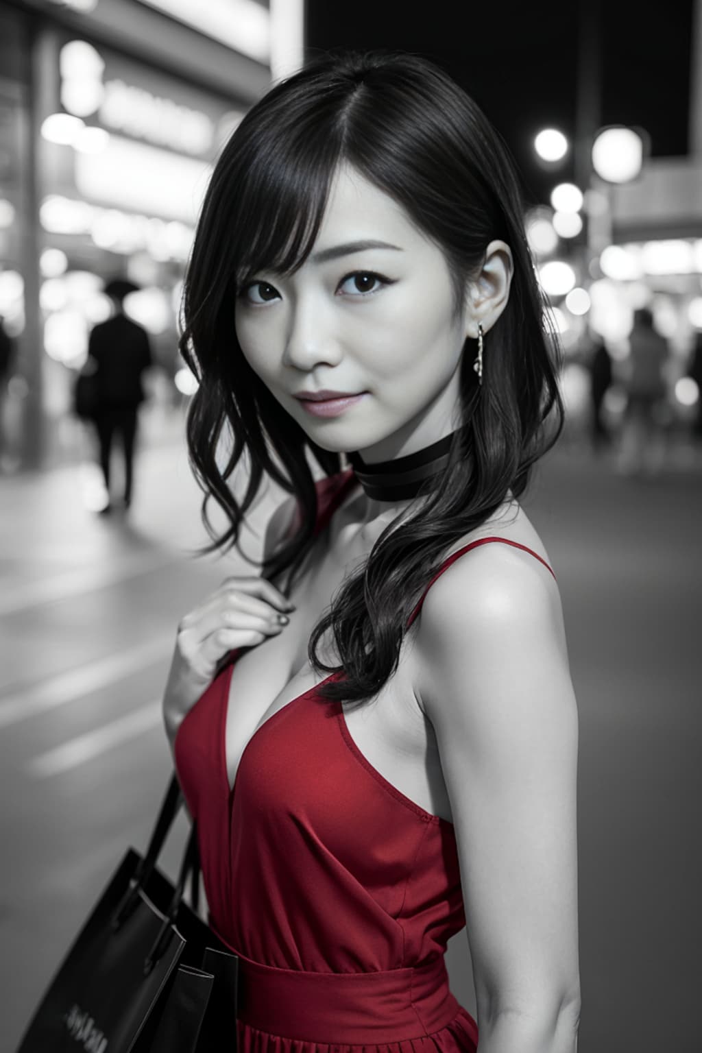 赤いドレスの熟女4