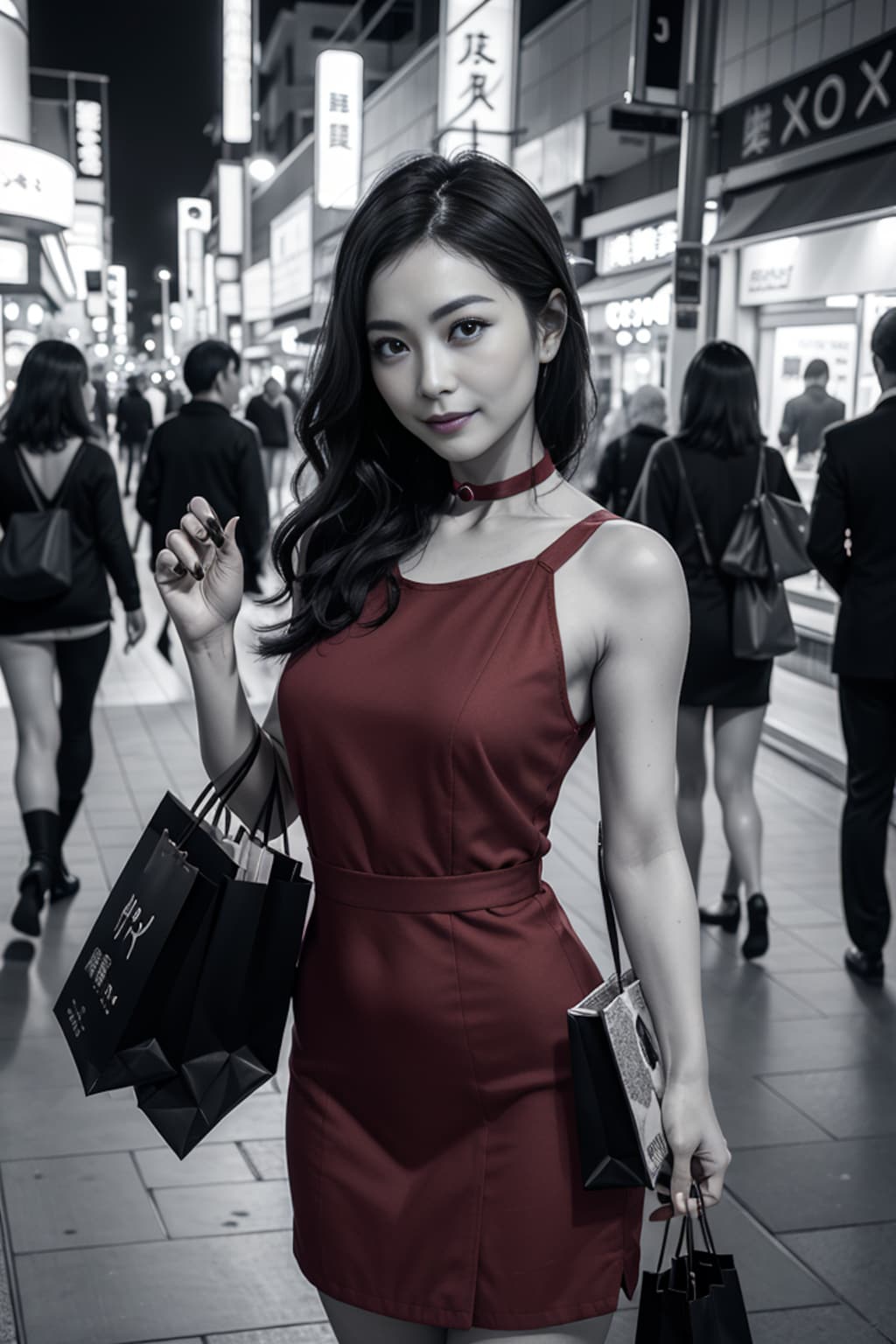 赤いドレスの熟女4