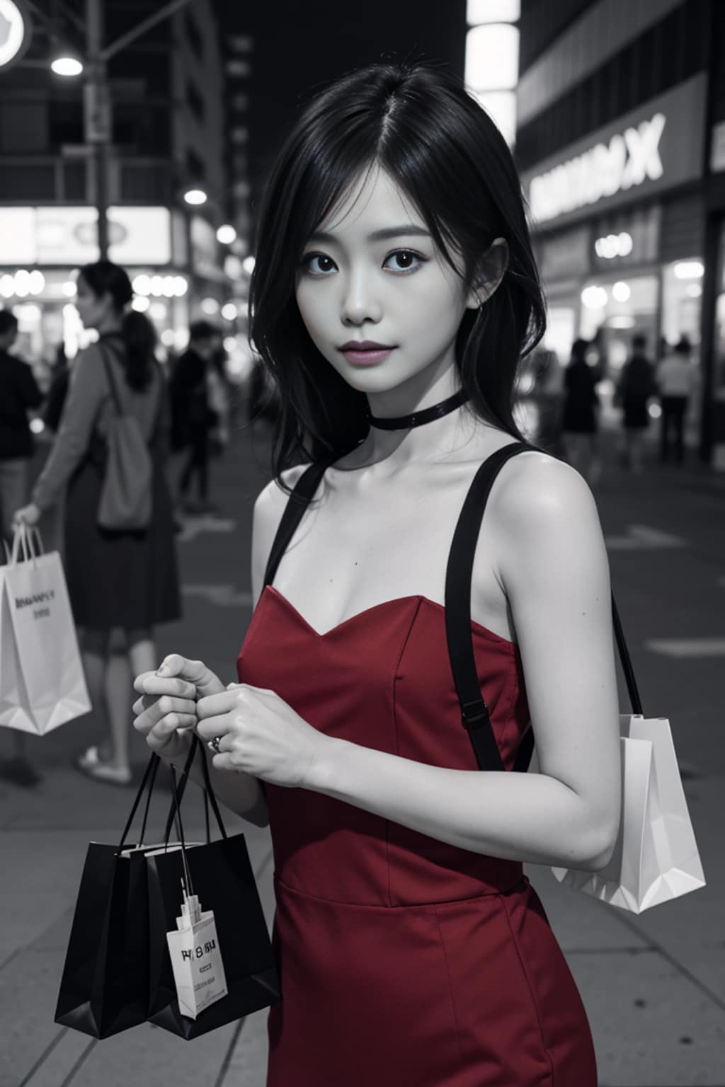 赤いドレスの熟女4