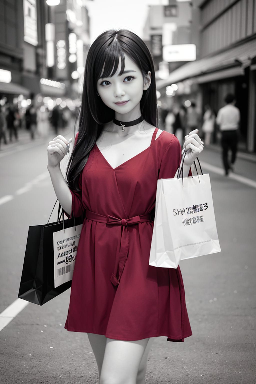 赤いドレスの熟女4