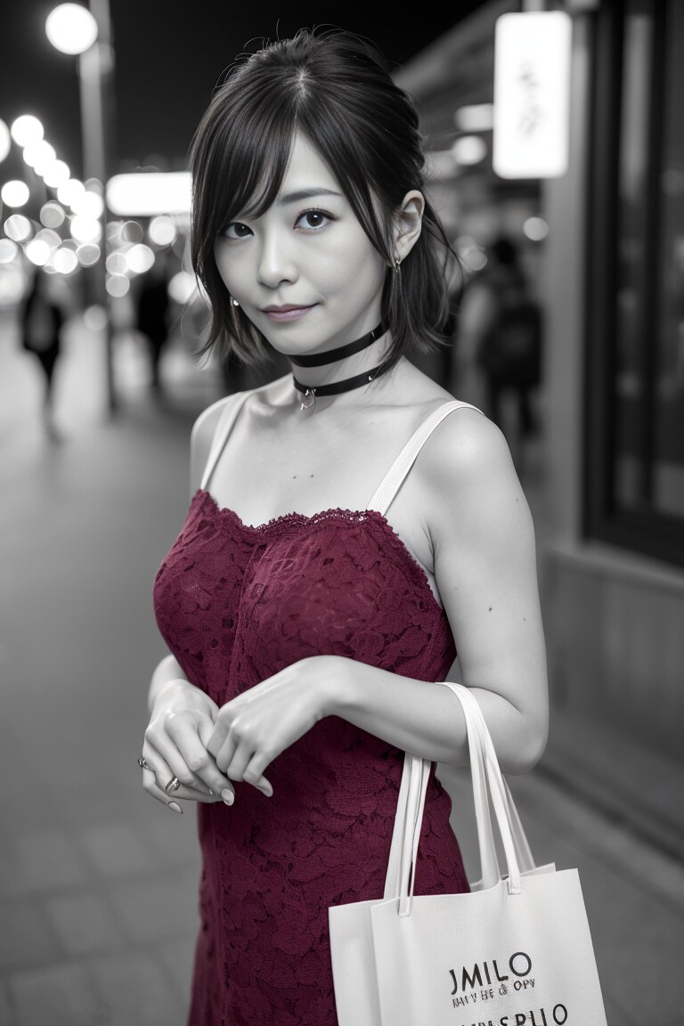 赤いドレスの熟女4