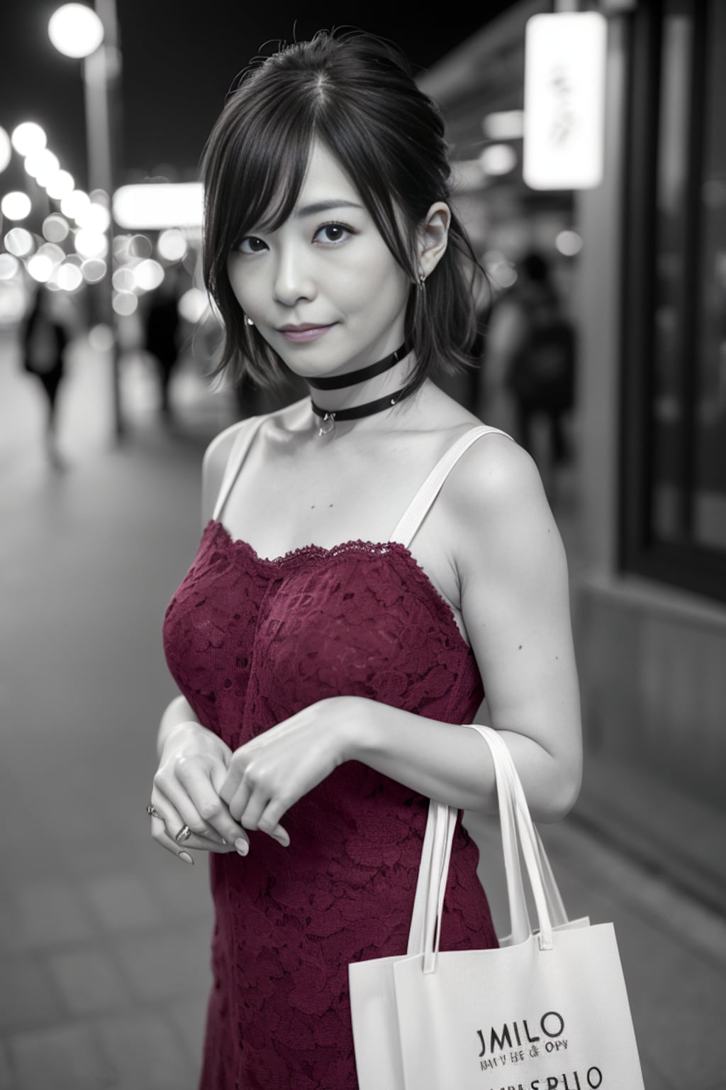赤いドレスの熟女4