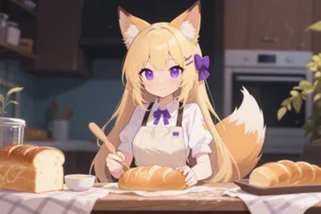 パンを焼くクレアちゃん