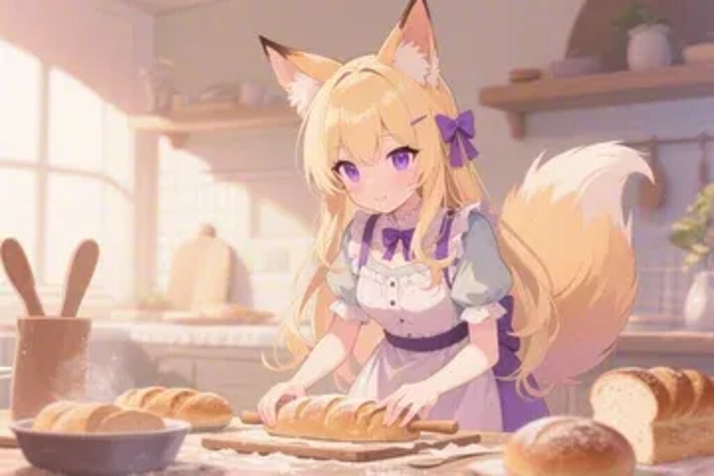 パンを焼くクレアちゃん