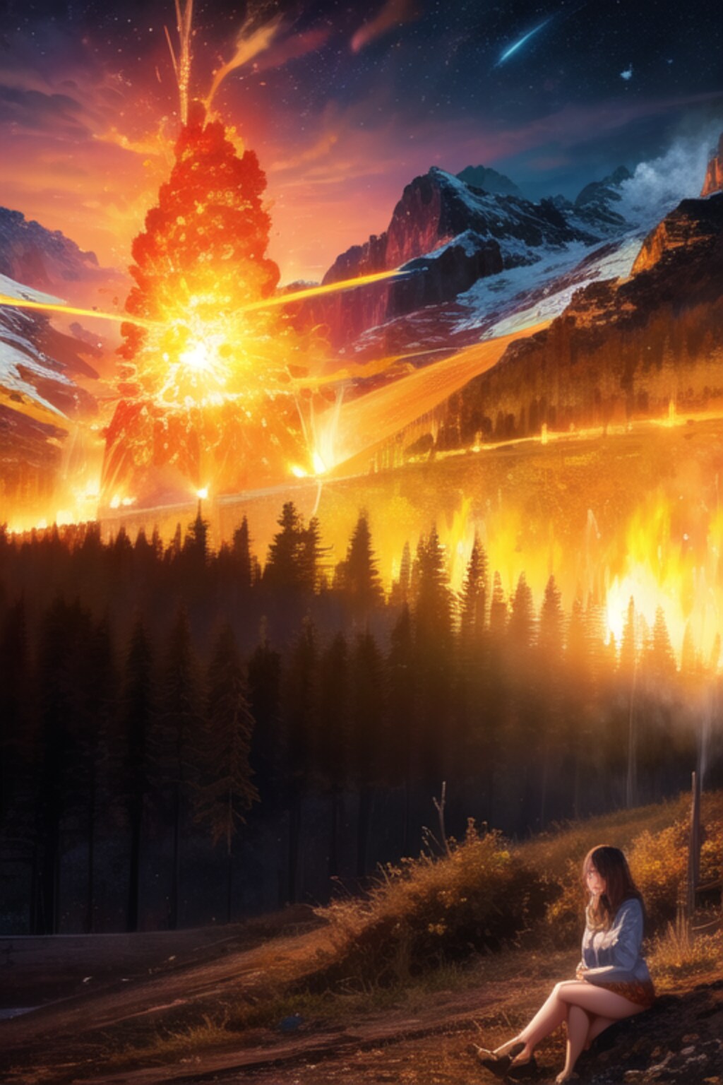 キャンプファイヤー！ちゅどーん！