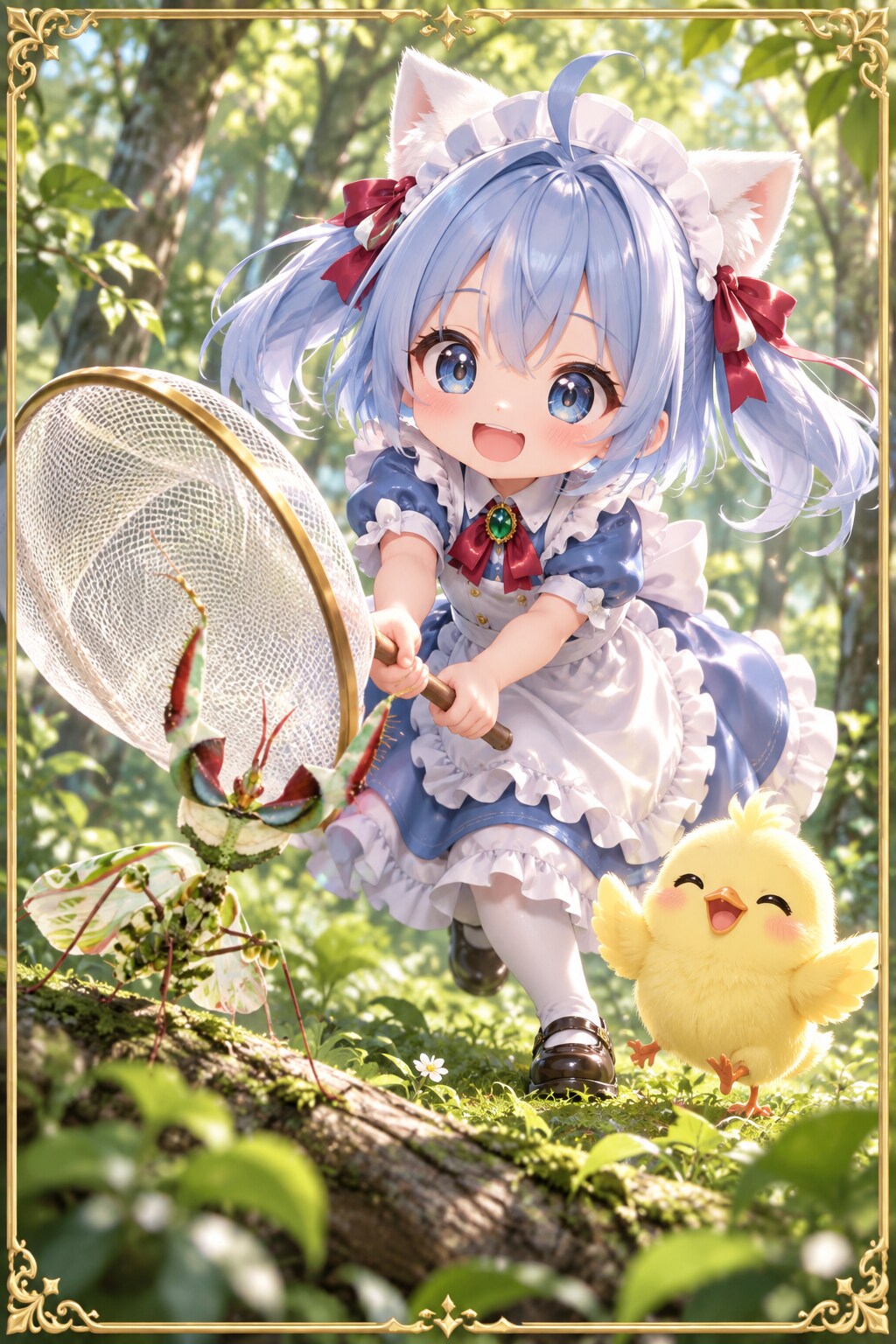 カマキリを捕まえるにゃ〜ん2