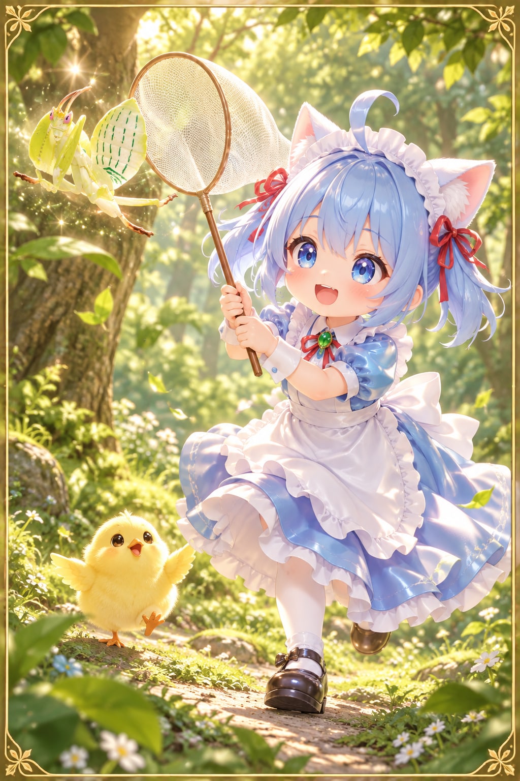 カマキリを捕まえるにゃ〜ん2
