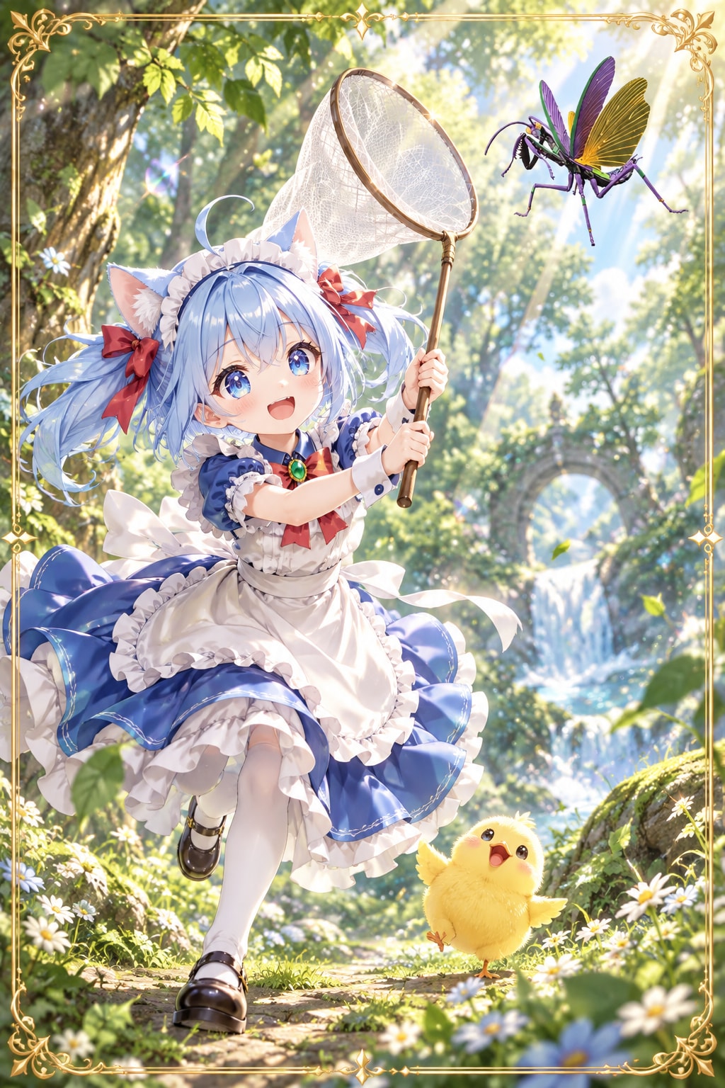 カマキリを捕まえるにゃ〜ん2