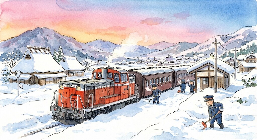 早朝の除雪作業