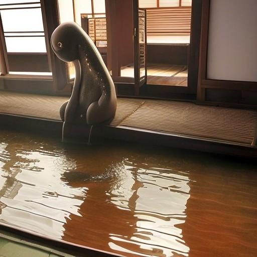 足湯する気怠げ妖怪