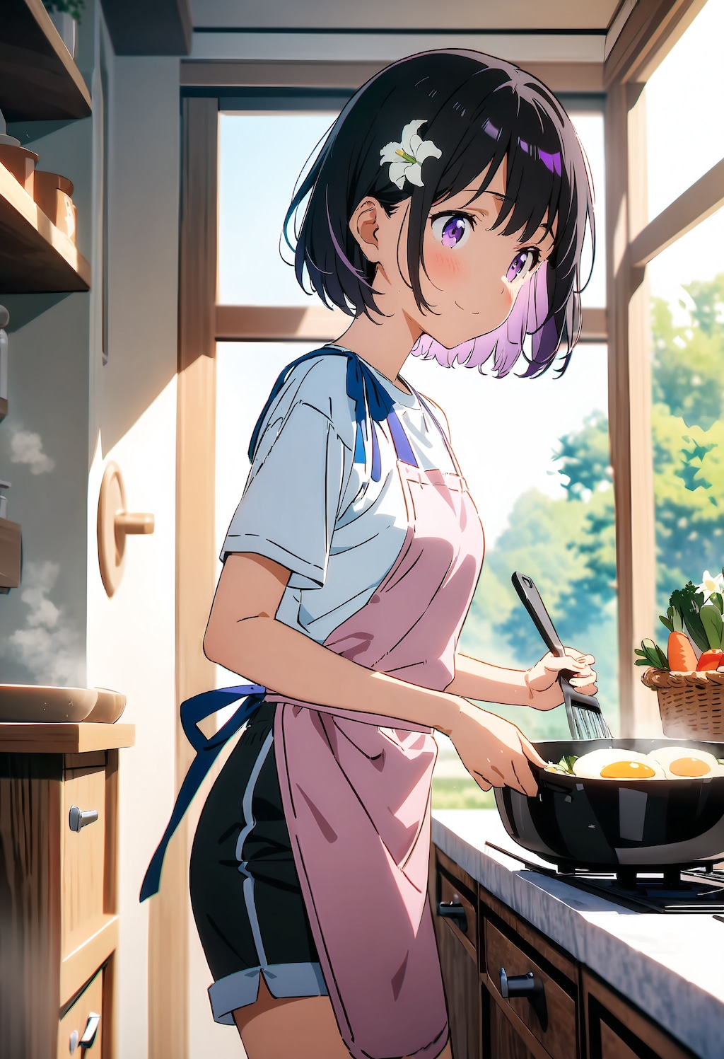 朝食を作るひまり