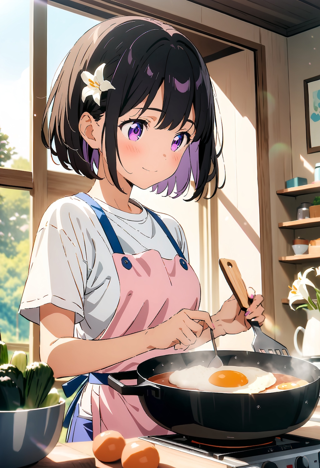 朝食を作るひまり