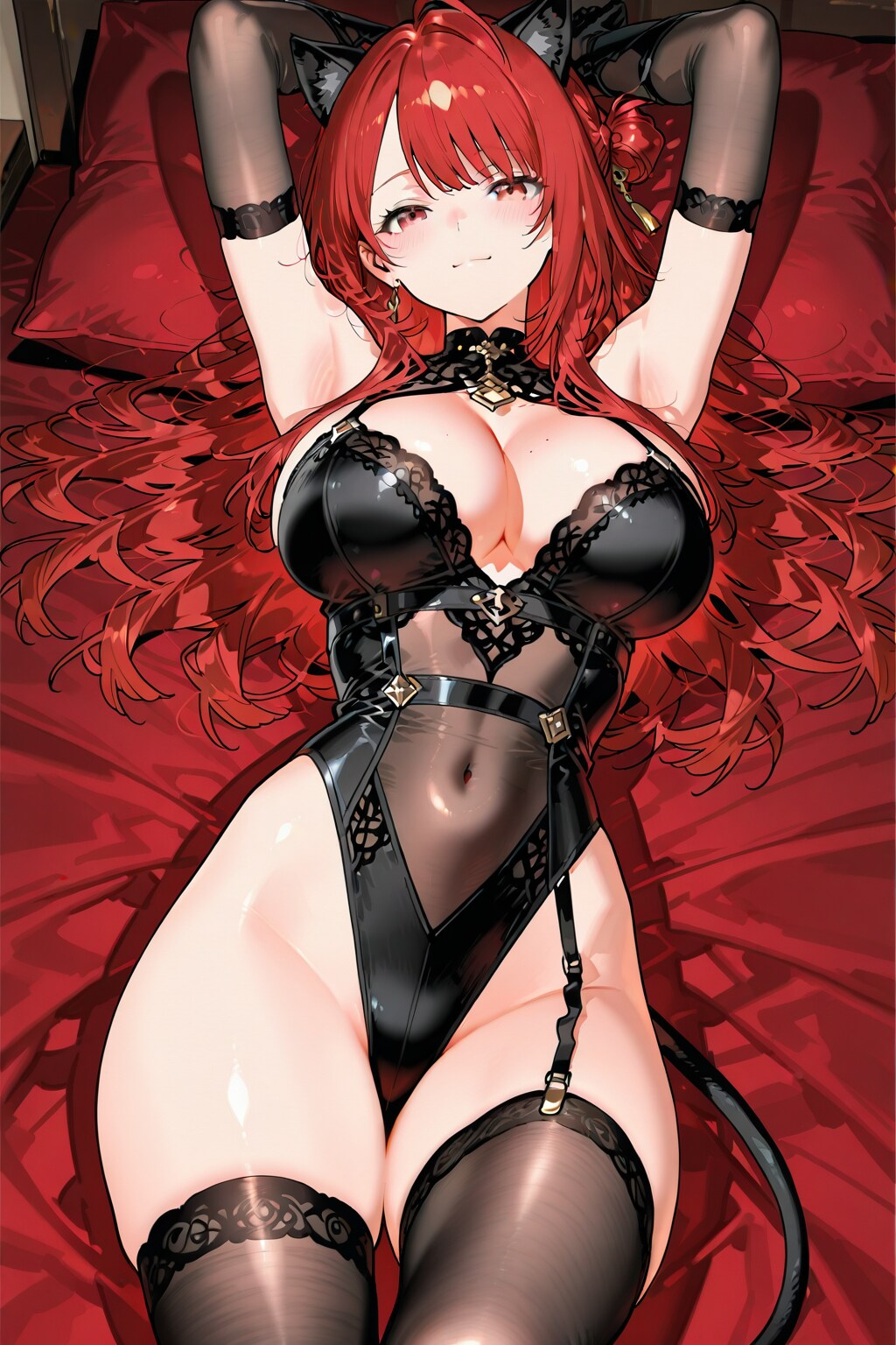 赤いベッド